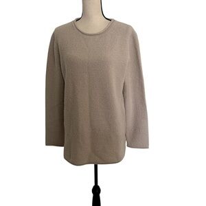 Jenni Kayne Merino Wool Fuzzy Textured Crewneck Sweater